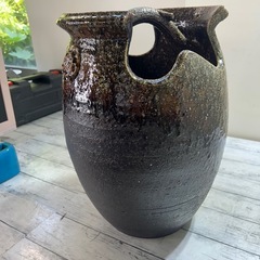 陶器 手桶傘立て 大型花瓶　和風　信楽？　の画像