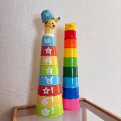 ピカチュウ　モンポケ　コップ重ね　積み重ねカップの画像