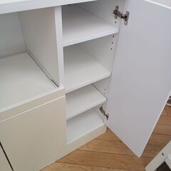 ★リユースのサカイつくば店★TK6671  食器棚 ホワイト H180×D46×W90 クリーニング済みの画像