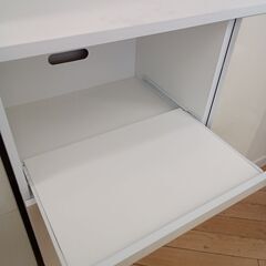 ★リユースのサカイつくば店★TK6671  食器棚 ホワイト H180×D46×W90 クリーニング済みの画像