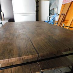 【JM791】ヴィンテージ調 ダイニングテーブル & チェア 4脚セット ダイニングテーブルセットの画像
