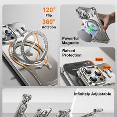 【新品・未使用】OGRANEE for Mag の安全なキック スタンド 360° 回転可能な iPhone 15 Promax のための液体の金属の Frameless の場合、リング ホールダーの画像