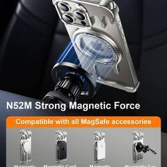 【新品・未使用】OGRANEE for Mag の安全なキック スタンド 360° 回転可能な iPhone 15 Promax のための液体の金属の Frameless の場合、リング ホールダーの画像