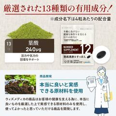 【新品・未使用】ナンバーサプリ12 鹿児島県福山町産 熟成黒酢 熊本県産 スッポン 青森県産福地ホワイト６片 金時生姜 酪酸菌 ビフィズス菌【13成分配合の画像
