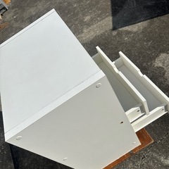 ★キャビネット付き収納棚★白★キッチンにリビングに使い方いろいろの画像