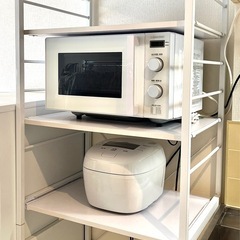 【無料】スチール製レンジラック（電子レンジ・炊飯器置きなどに）の画像