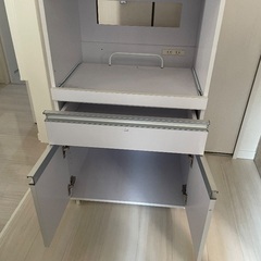 キッチンラック白　炊飯器棚の画像