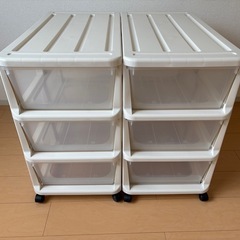 衣装ケース3段キャスター付き2個セットの画像