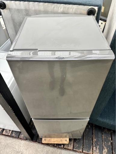【中古・現状品】AQUA アクア　2ドアノンフロン冷凍冷蔵庫　2ドア　126L AQR-13J(S)　 2020年