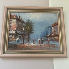 油彩 油絵 肉筆 パリ風景 原画　キャロライン・バーネットアメリカ女流人気画家の画像