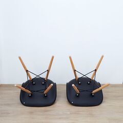 イームズ シェルサイドチェア DSW リプロダクト ブラック　2脚セットの画像