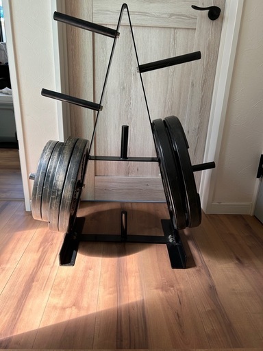 ダンベル　バーベル　プレート　筋トレ　プレートラックセット