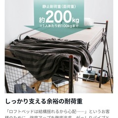 LOWYAロフトベッドシングル/ホワイトの画像