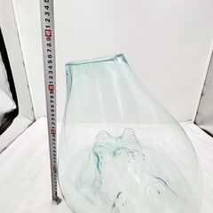【❗️✨淡いグリーン系ガラス✨❗️】 ハンドメイド風✨ガラス花瓶 インテリアオブジェ 現状品の画像