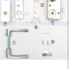 ドアノブ レバーハンドル 鍵付き ステンレス 未使用品の画像