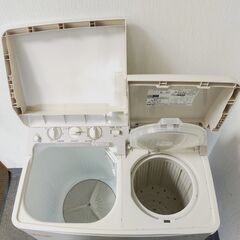 △ HITACHI 日立 2槽式電気洗濯機 PS-H45L形 4.5㎏ 2020年製 動作確認済  一部へこみ/キズと汚れ有りの画像