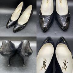 N351　Yves Saint Laurent　ヴィンテージ　サイズ表記35　イヴサンローラン・イブサンローラン・レザーパンプス　レディース　ブラック・靴の画像