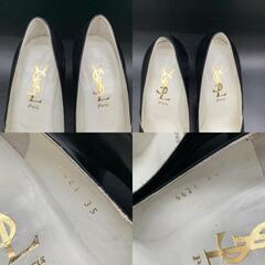 N351　Yves Saint Laurent　ヴィンテージ　サイズ表記35　イヴサンローラン・イブサンローラン・レザーパンプス　レディース　ブラック・靴の画像