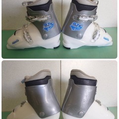 ● 27)  BIGHORN ビッグホーン BJX  スキー ブーツ  280mm 24cm  スキー靴 ホワイト×グレー レディース/ジュニア 中古 ④の画像