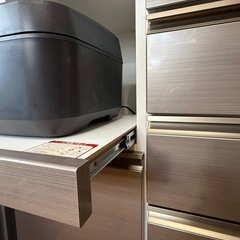 【美品】ニトリ カップボード 『ラピス』ステンゴールド上置き付きの画像