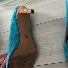 ターコイズ　ミュール　サンダル　ヒールの画像