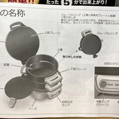 未使用　エッグマフィン サンドイッチメーカー　254A76-JP　レッド　④ の画像