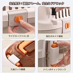 新品【航空会社推奨】 ペットキャリー ハードタイプ 猫 犬用 避難グッズ 災害対策 天窓付き 軽量設計 車/新幹線/飛行機の移動に 静音設計でペットが落ち着く 滑り止めハンドル付き (窓つきブラック)の画像