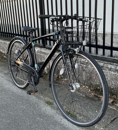 ＜整備済・美品車＞ブリヂストンTB1・クロスバイク・ブラック・27インチ・シマノ7段変速 LEDオートライト・サドル新品 整備済・美品車＞ブリヂストンTB1・クロスバイク・ブラック・27インチ