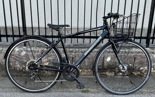 ＜整備済・美品車＞ブリヂストンTB1・クロスバイク・ブラック・27インチ・シマノ7段変速 LEDオートライト・サドル新品