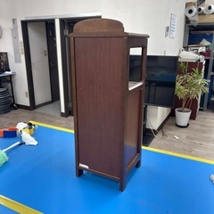 電話台  ダークブラウン  小物入れの画像