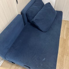 ソファー　青　ソファーベッドの画像