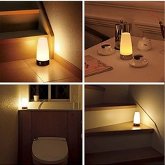  LED 人感＆明暗センサーライト ナイトライト 足元ライト 間接照明 木目調 室内照明 玄関 階段 廊下 電池式 電球色（円形）の画像