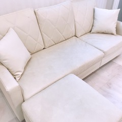 3人掛けソファ　PUレザーで高級感あり！の画像