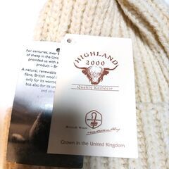 ★HIGHLAND 2000 ・ウール100％ ・ニット帽 ・白・新品★の画像