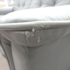 2人掛けソファ 幅170㎝ ワイド2シーター 合皮 グレー 3人掛けソファ 長椅子 札幌 西岡店の画像