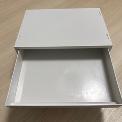 ポリプロピレンケース・引出式・横ワイド・薄型・ホワイトグレー約幅３７×奥行２６×高さ９ｃｍの画像