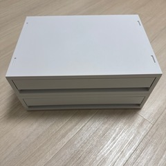 ポリプロピレンケース・引出式・横ワイド・薄型・ホワイトグレー約幅３７×奥行２６×高さ９ｃｍの画像