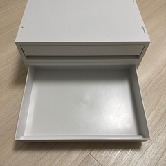 ポリプロピレンケース・引出式・横ワイド・薄型・ホワイトグレー約幅３７×奥行２６×高さ９ｃｍの画像