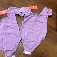 バレエレオタード 子供 120 新品 長袖半袖2枚セットの画像