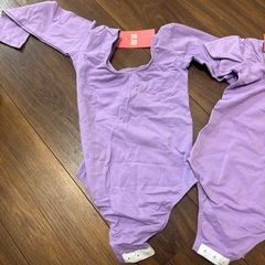 バレエレオタード 子供 120 新品 長袖半袖2枚セットの画像