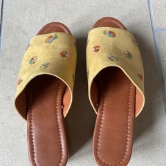 厚底　GU イエローサンダルの画像