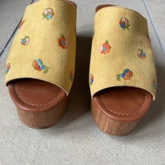 厚底　GU イエローサンダルの画像