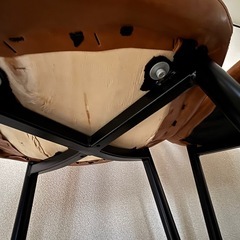 カウンターチェア　キャメル　2脚セットの画像