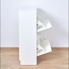 【IKEA】イケア シューズボック2段(BISSA)室内/屋外用 ホワイト 2個セット 直接手渡し希望(本郷三丁目駅周辺)の画像