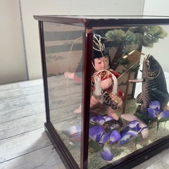 民泊　置物　出世金太郎 ガラスケース 男の子 端午の節句 五月人形 子供の日 人形 置物の画像