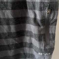 Nike DRI-FIT グレー ストライプ Tシャツの画像