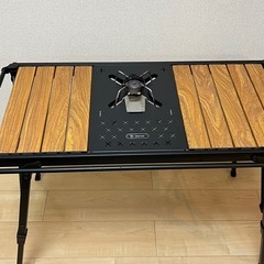 【3点セット】IGT規格対応 モジュール式アイアングリルテーブル＋BBQグリル＋天板シングルバーナー取り付け テーブルラックの画像