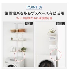 ニトリ わずかなすき間を収納に つっぱり洗濯機ラックの画像