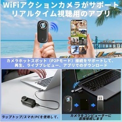 アクションカメラ 4K ウェアラブルカメラ 64G SDカード付属 120°広角の画像