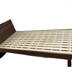 【マナベインテリアハーツ】　シングルベッド　スノコ　 高さ調節可能　コンセント付  宮付き　分解済みの画像